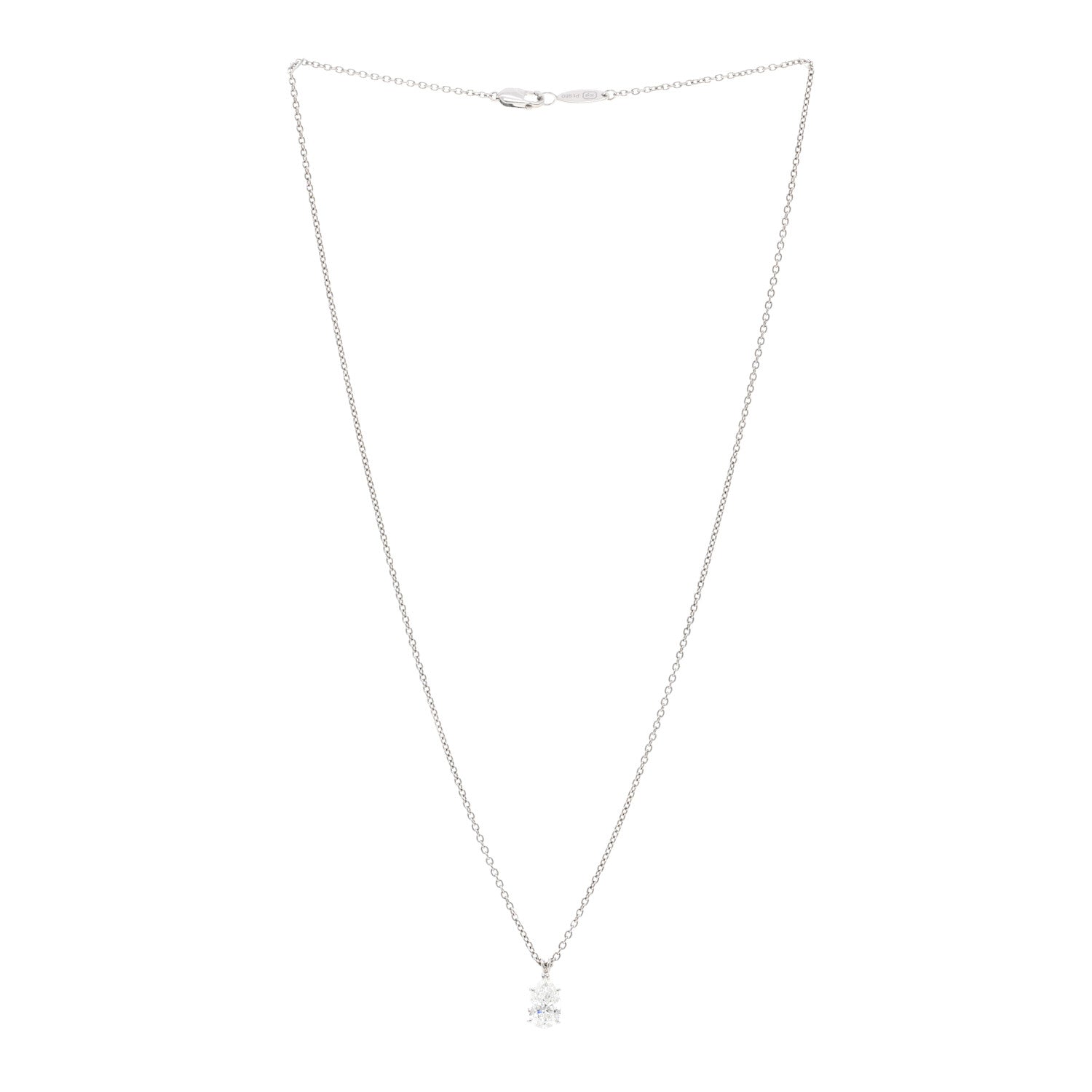 Harry Winston Platinum Diamond 1.01ct Pear Solitaire Pendant Necklace 3 of 5