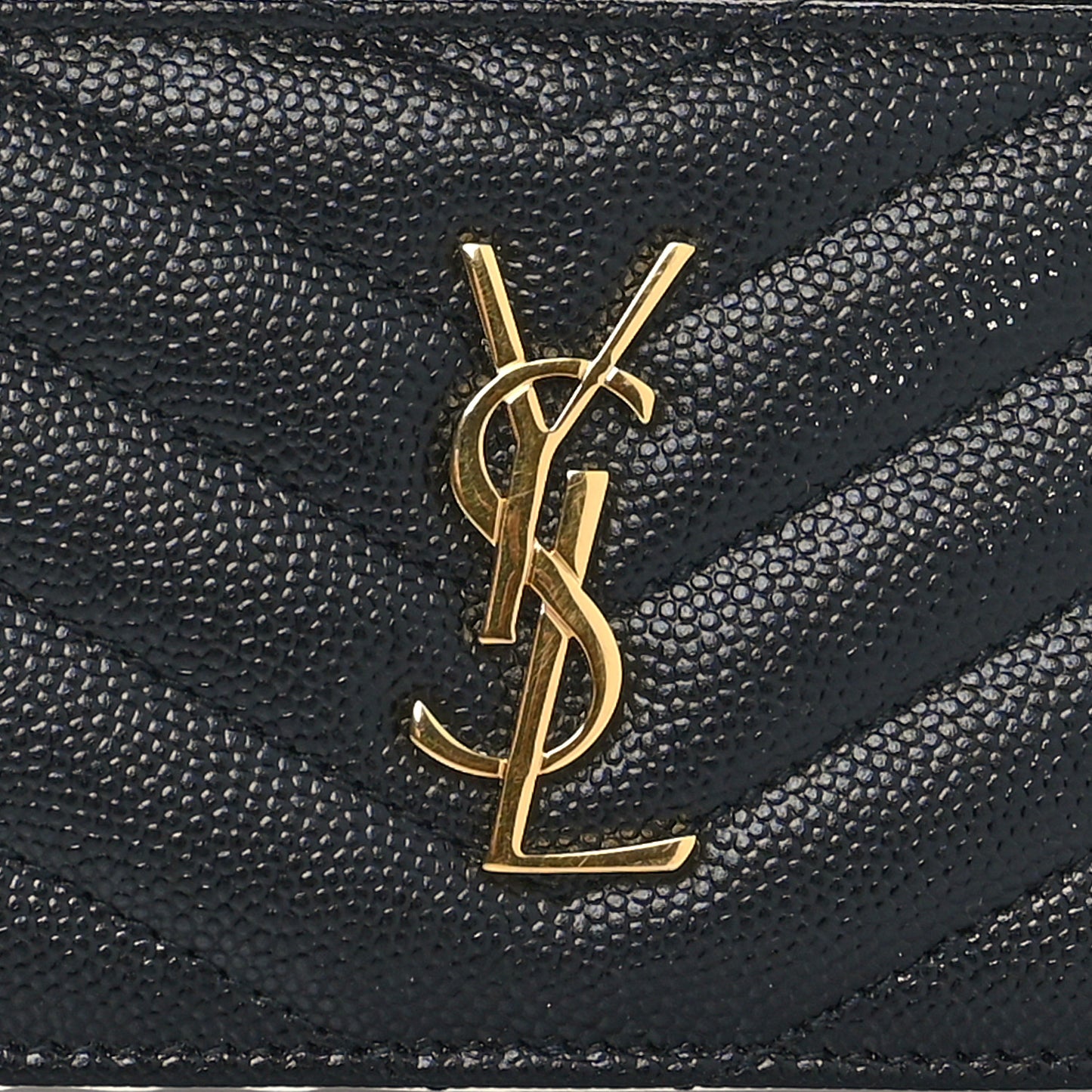 Grain De Poudre Matelasse Chevron Monogram Fragments Zippered Card Case Black