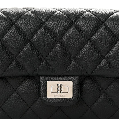 Chanel Grained Calfskin Quilted 2.55 Reissue Flap Belt Bag Clutch Black 9 of 15
