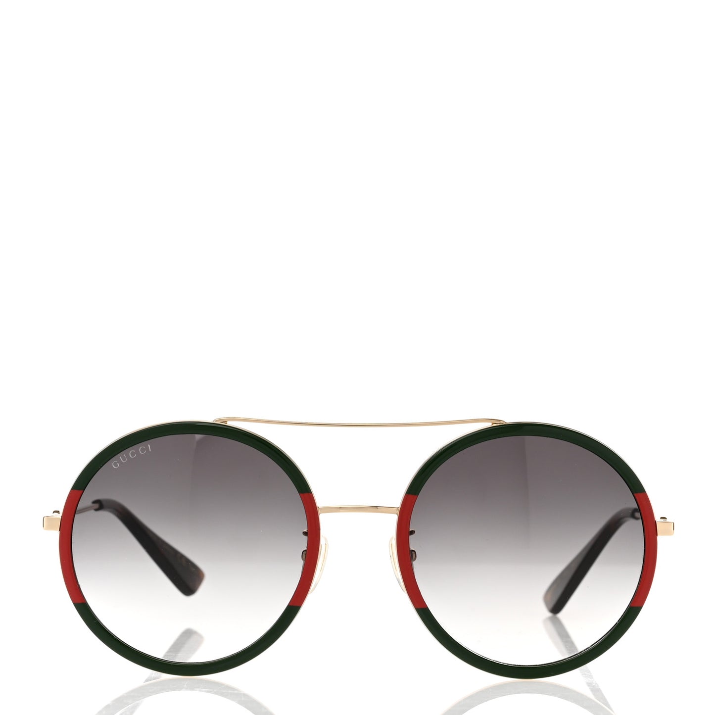 Metal Round Frame Sunglasses GG0061S Green Red