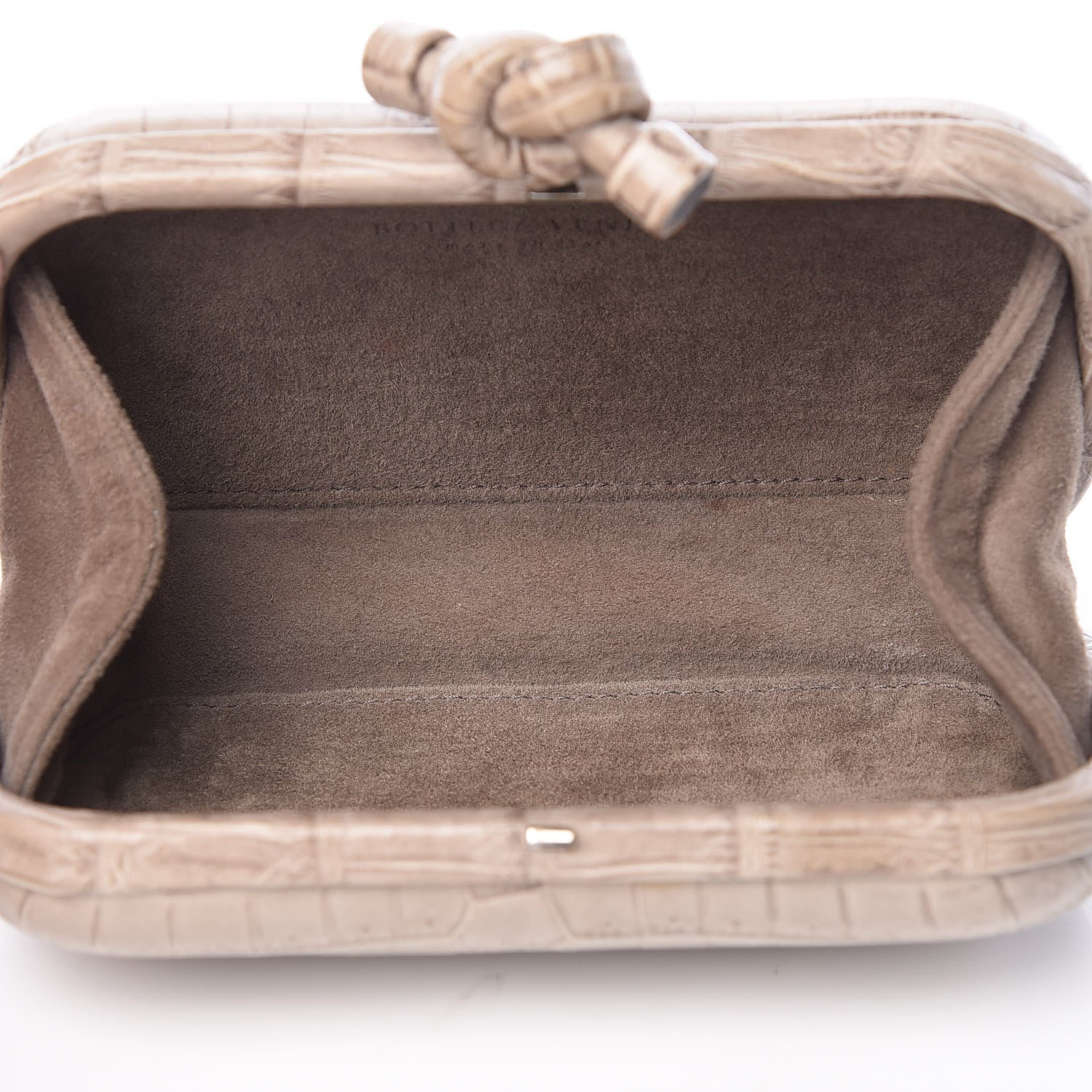 Bottega Veneta Crocodile Knot Clutch Stone 5 of 7