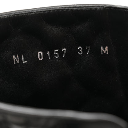 Louis Vuitton Calfskin Embossed Wonderland Ranger Boots 37 Black 6 of 8