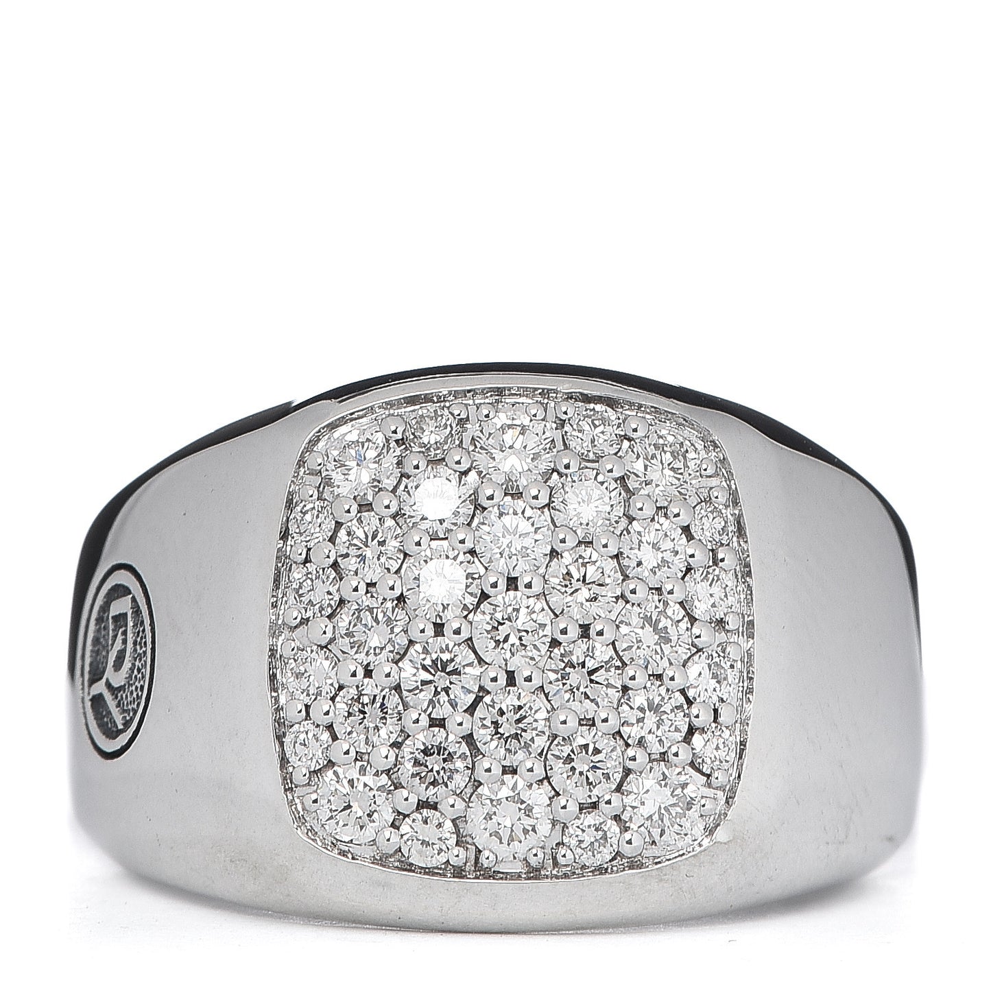 Sterling Silver Diamond Mens 12mm Signet Ring 60 9