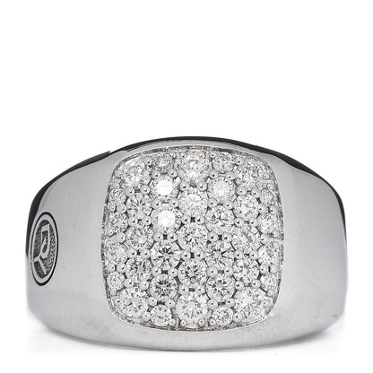 David Yurman Sterling Silver Diamond Mens 12mm Signet Ring 60 9 1 of 6