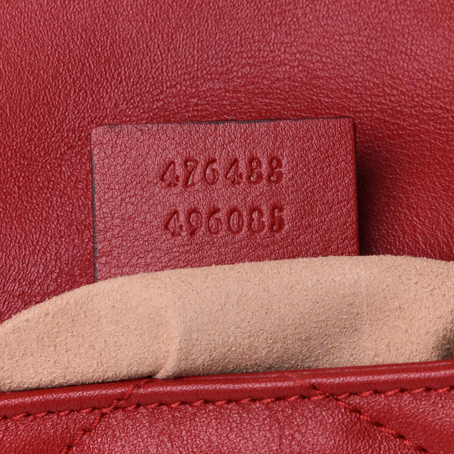 Calfskin Matelasse Super Mini GG Marmont Shoulder Bag Hibiscus Red
