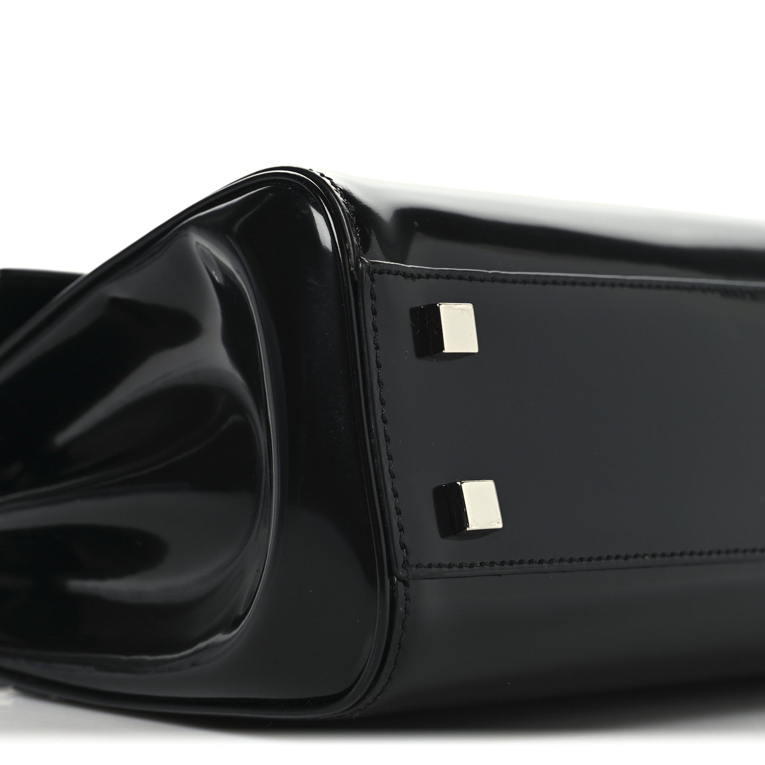 Saint Laurent Shiny Calfskin Le Fermoir Top Handle Bag Small Black 8 of 9