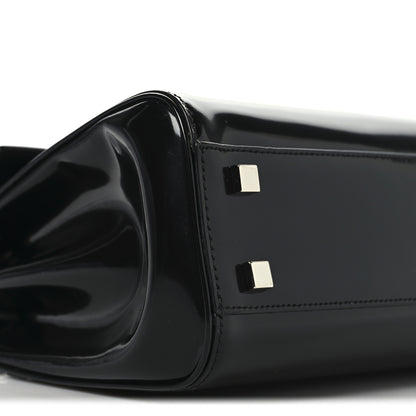 Saint Laurent Shiny Calfskin Le Fermoir Top Handle Bag Small Black 8 of 9
