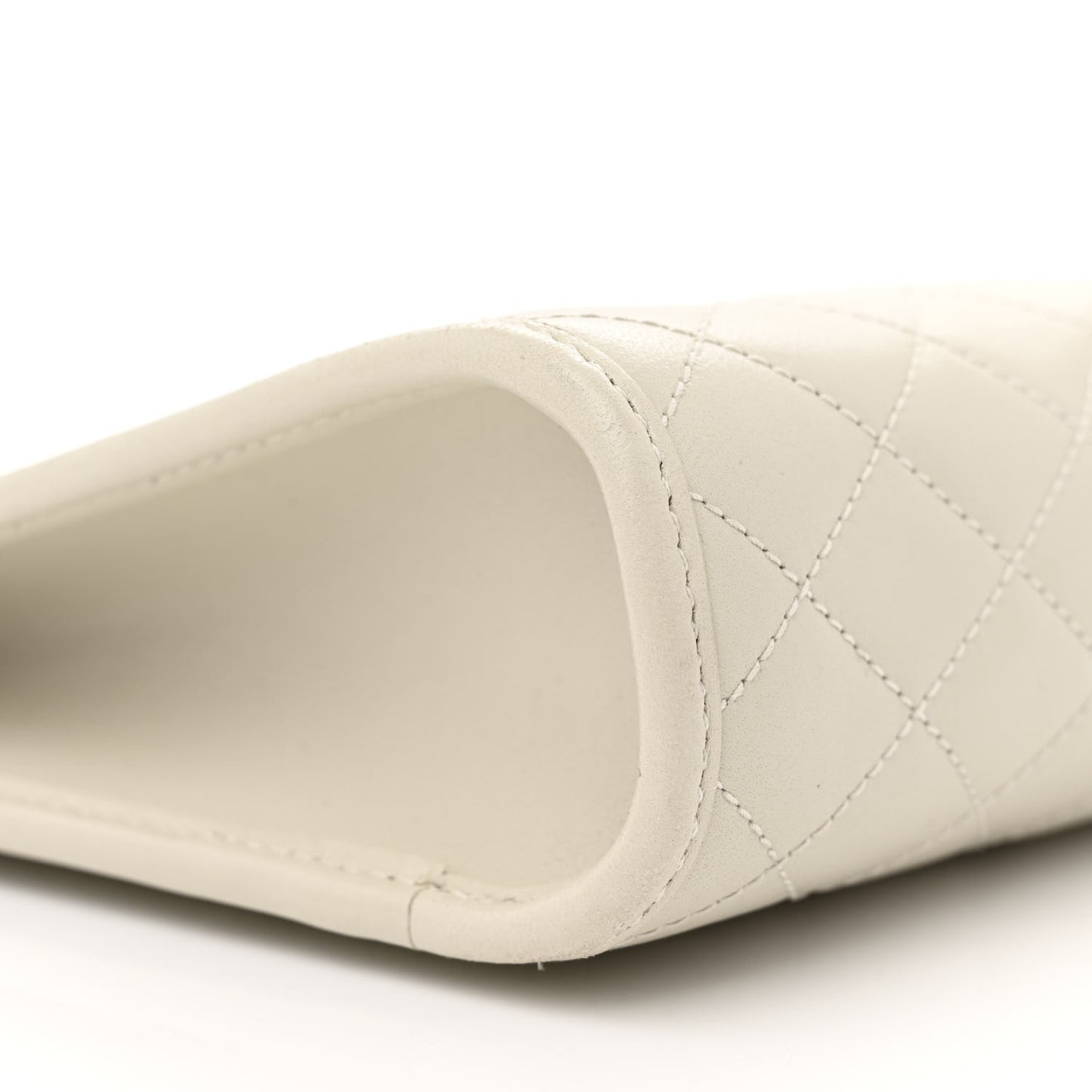 Lambskin Quilted Monogram Baby Victoire Chain Clutch Blanc Vintage