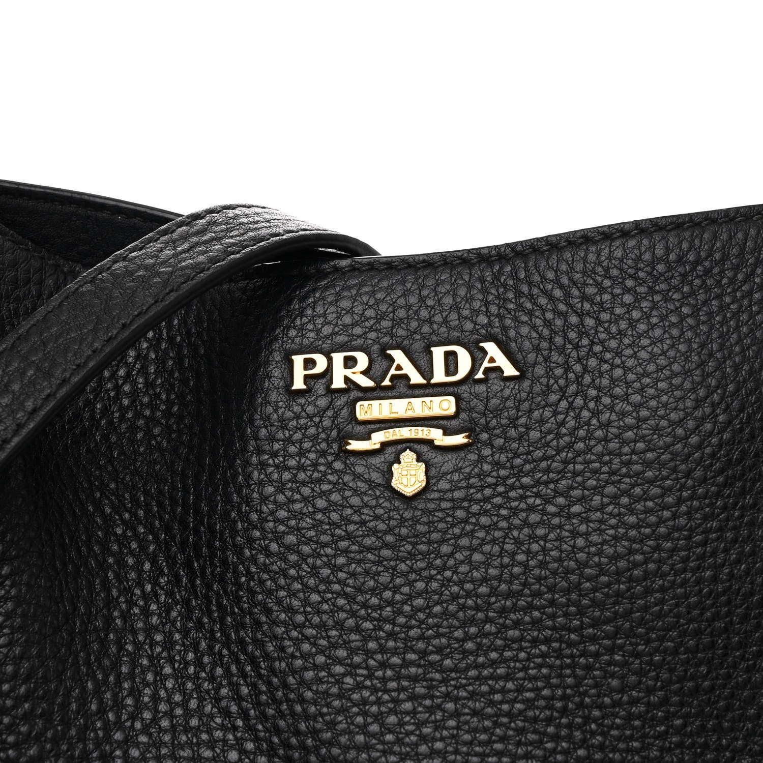 Prada Vitello Daino Side Pocket Tote Black 8 of 10