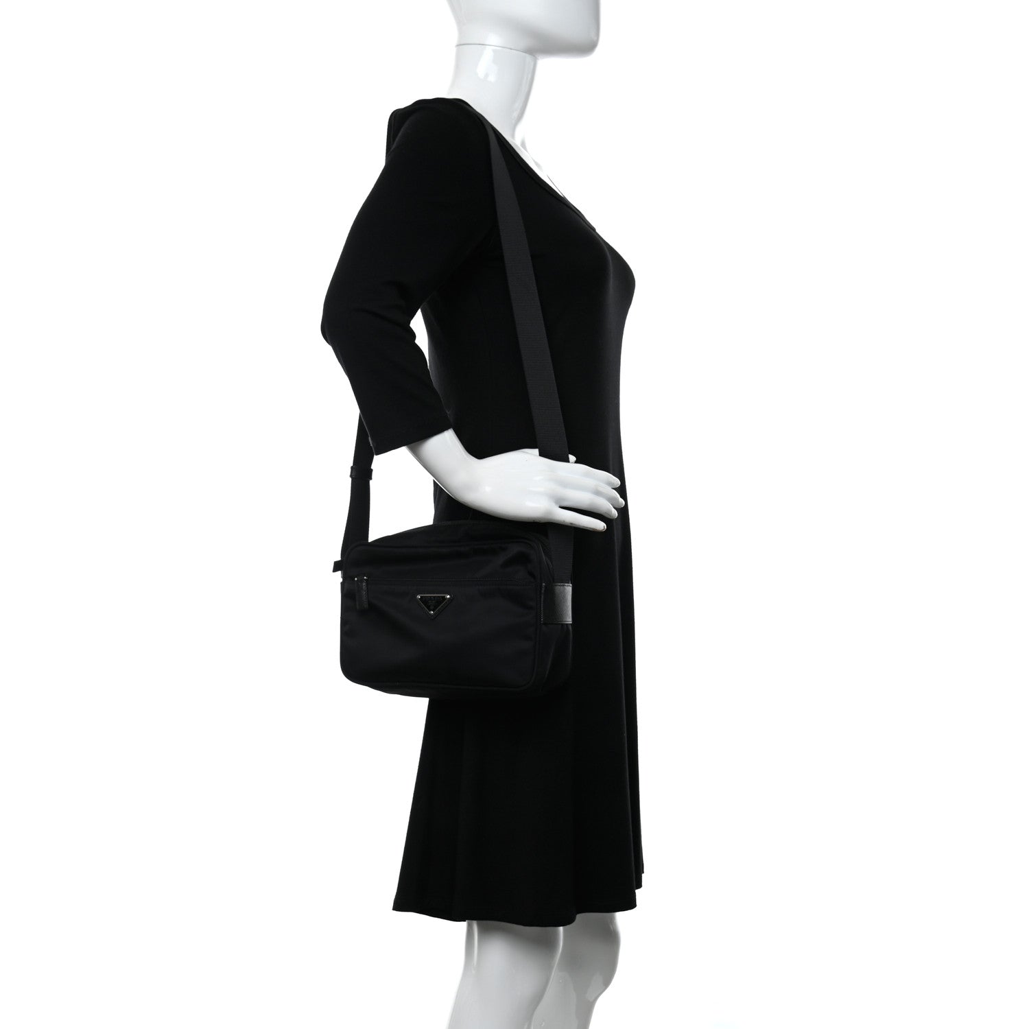 Prada Nylon Tessuto Vela Crossbody Bag Black 2 of 9