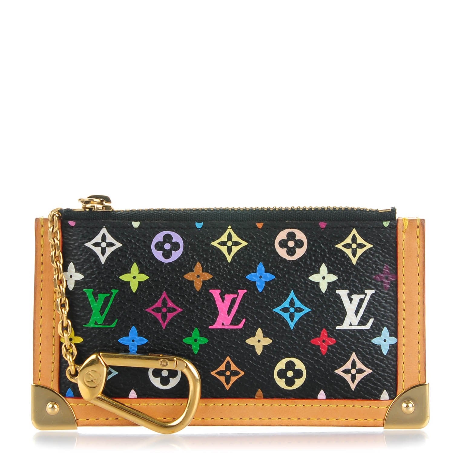 Louis Vuitton Monogram Multicolor Key Pouch Black 1 of 7