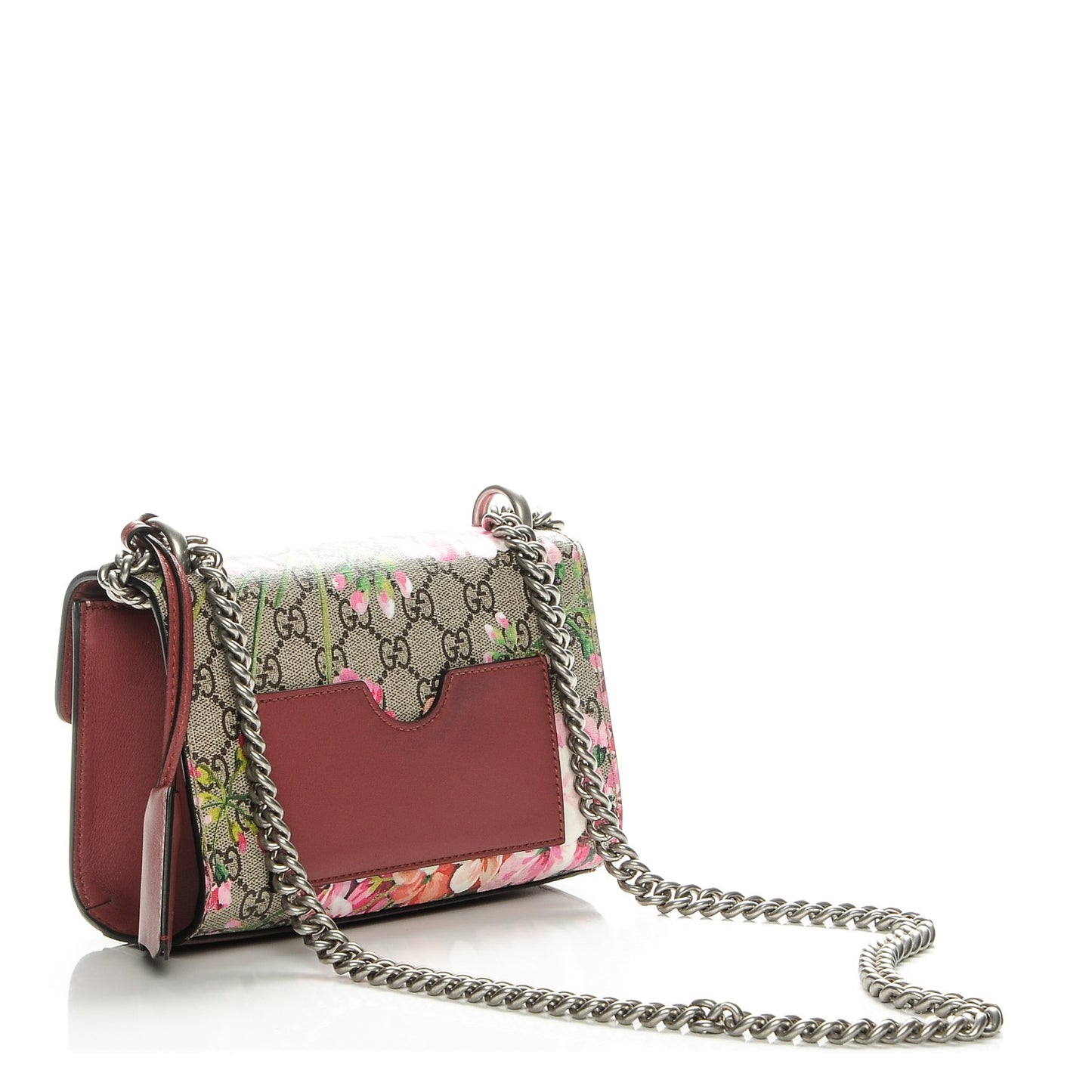 GG Supreme Monogram Blooms Small Padlock Shoulder Bag Beige Multicolor Dry Rose