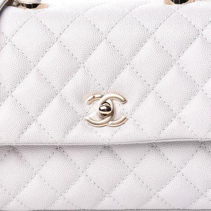 Chanel Caviar Quilted Mini Coco Handle Flap Light Grey 8 of 11