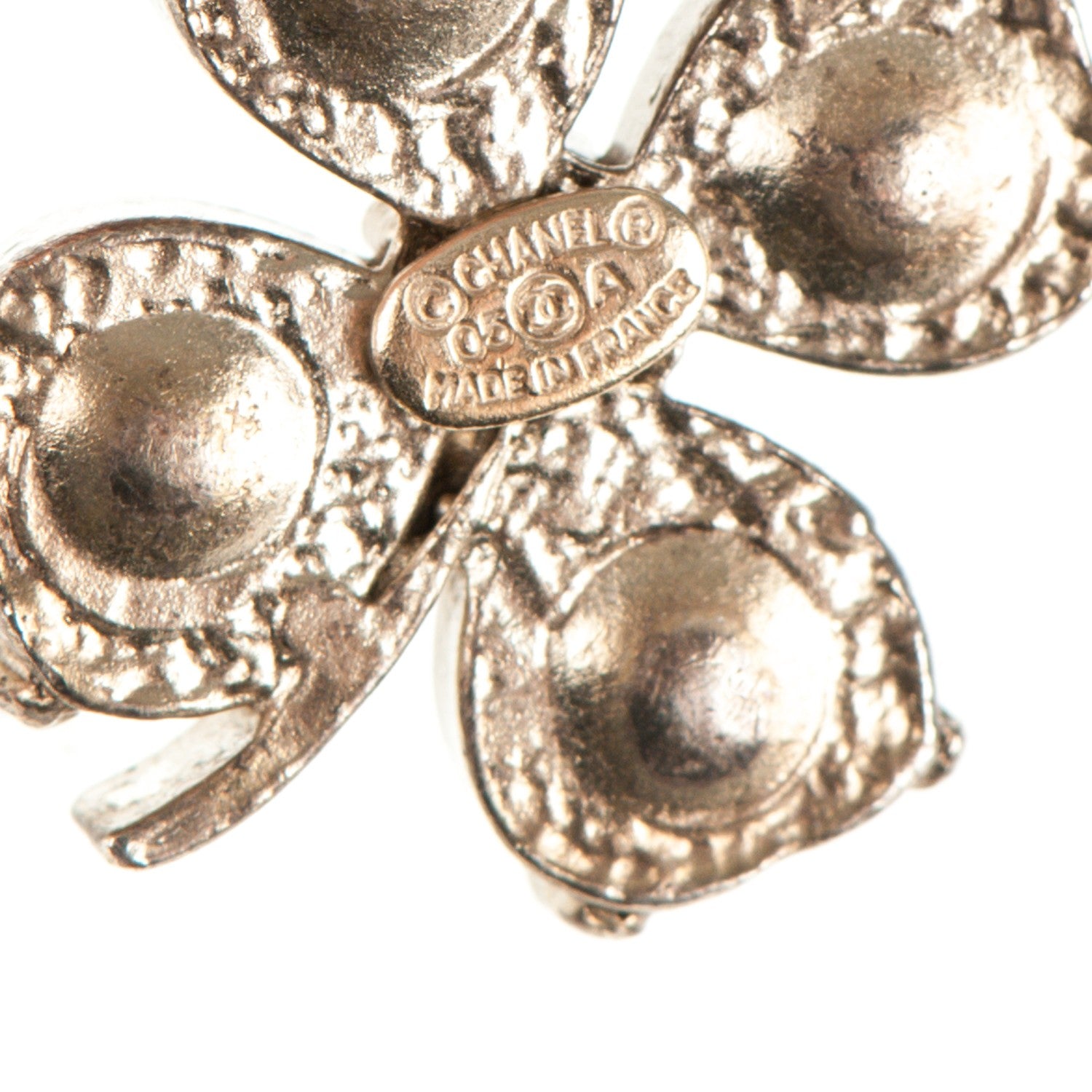 Chanel Crystal CC Four Leaf Clover Pendant Necklace Gold 5 of 5