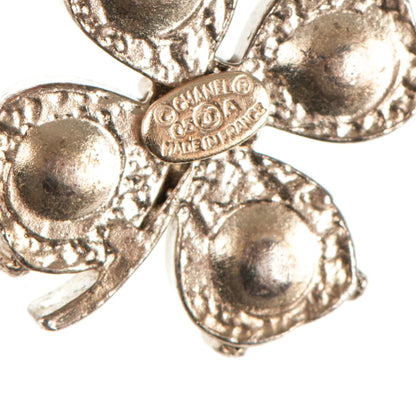 Chanel Crystal CC Four Leaf Clover Pendant Necklace Gold 5 of 5