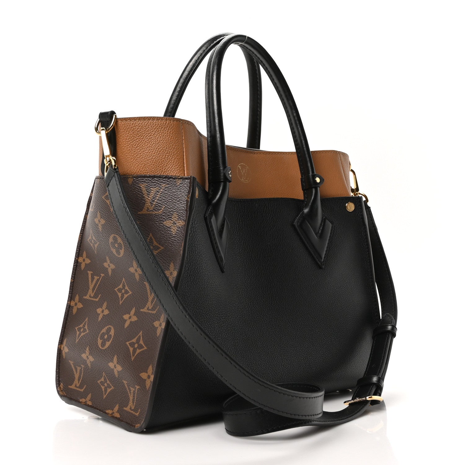 Louis Vuitton Calfskin Monogram On My Side MM Black 1811489
