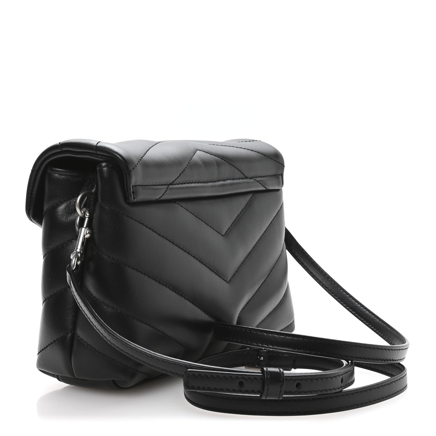 Saint Laurent Calfskin Y Quilted Monogram Toy Loulou Crossbody Bag Black 3 of 11