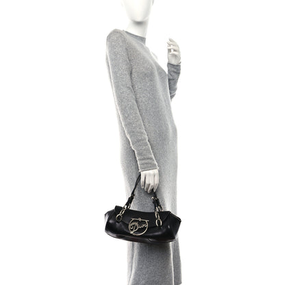 Christian Dior Calfskin Diva Logo Plate Bag Black 2 of 9