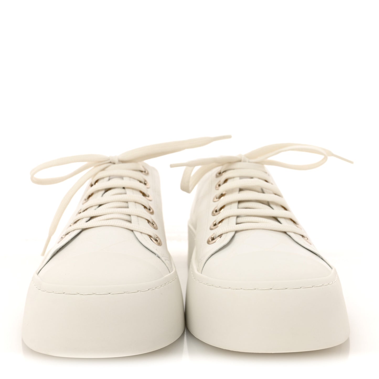 Lambskin Printed Logo Sneakers 40.5 White