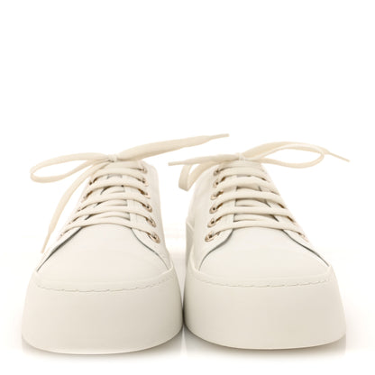 Chanel Lambskin Printed Logo Sneakers 40.5 White 3 of 9