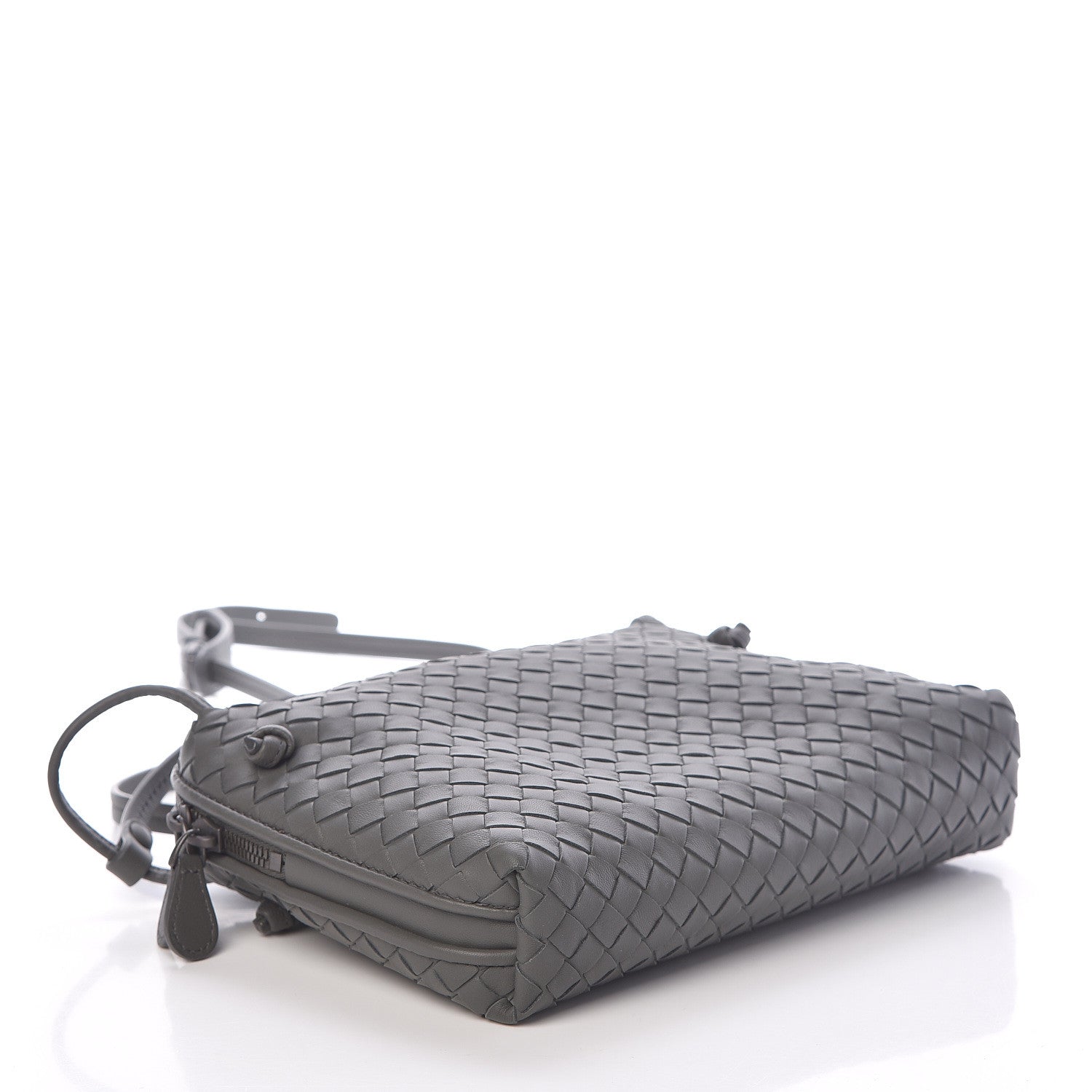 Bottega Veneta Nappa Intrecciato Nodini Crossbody Messenger Light Grey 4 of 8