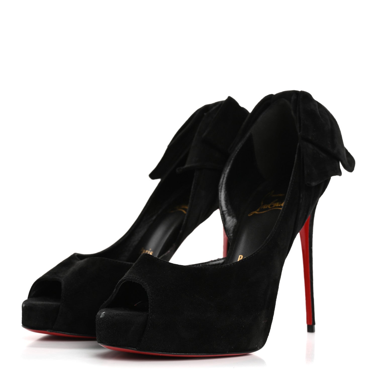 Christian Louboutin Suede Rabakate 100 Pumps 36 Black 4 of 12