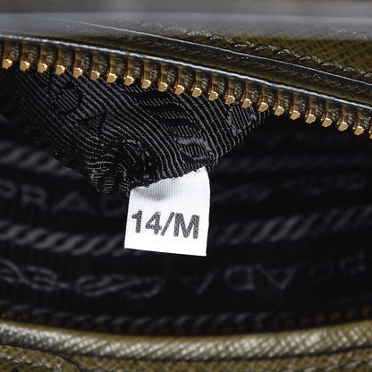 Prada Saffiano Lux Bi-Color Medium Tote Militare Black 8 of 13