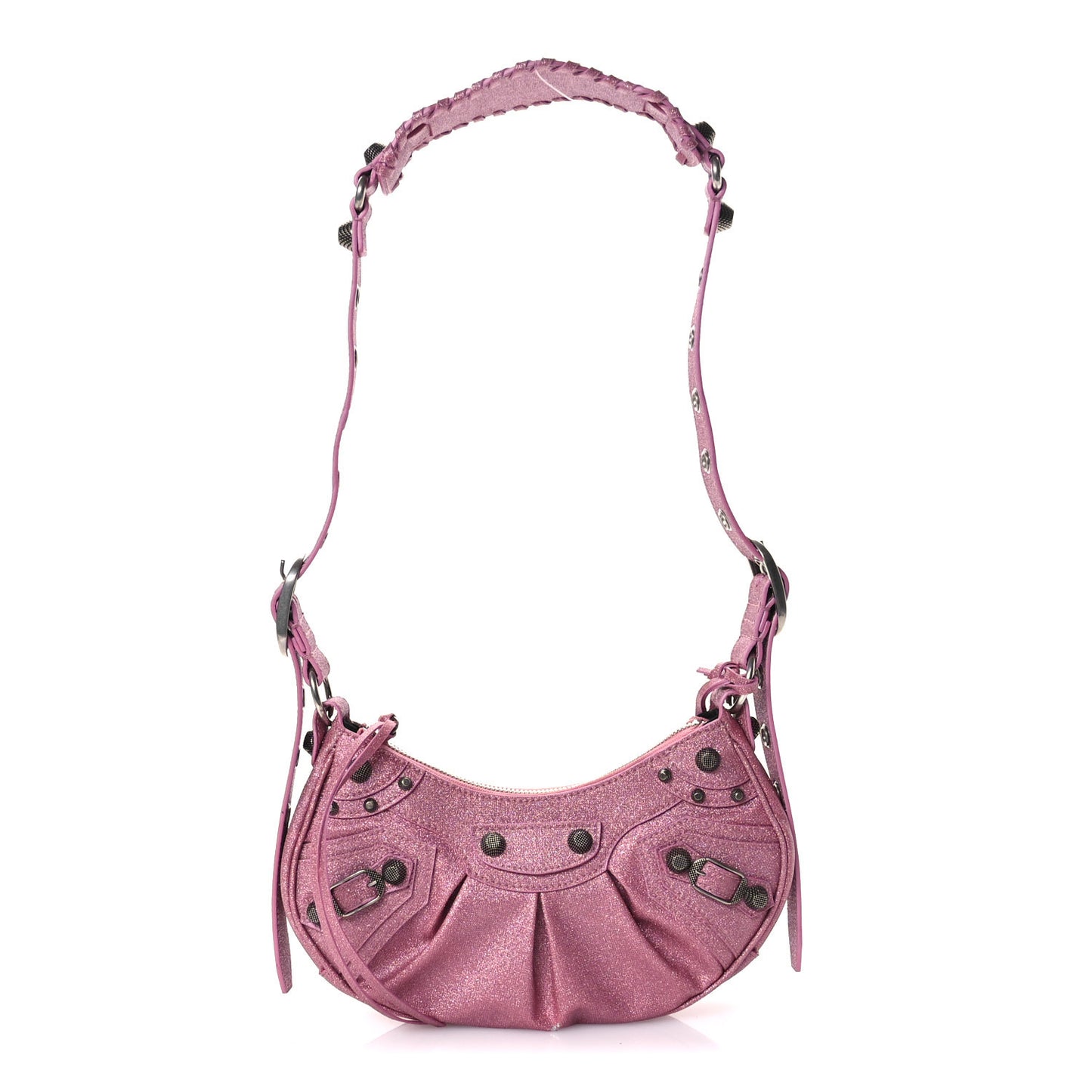 Sparkling Fabric Le Cagole Shoulder Bag XS Sweet Pink