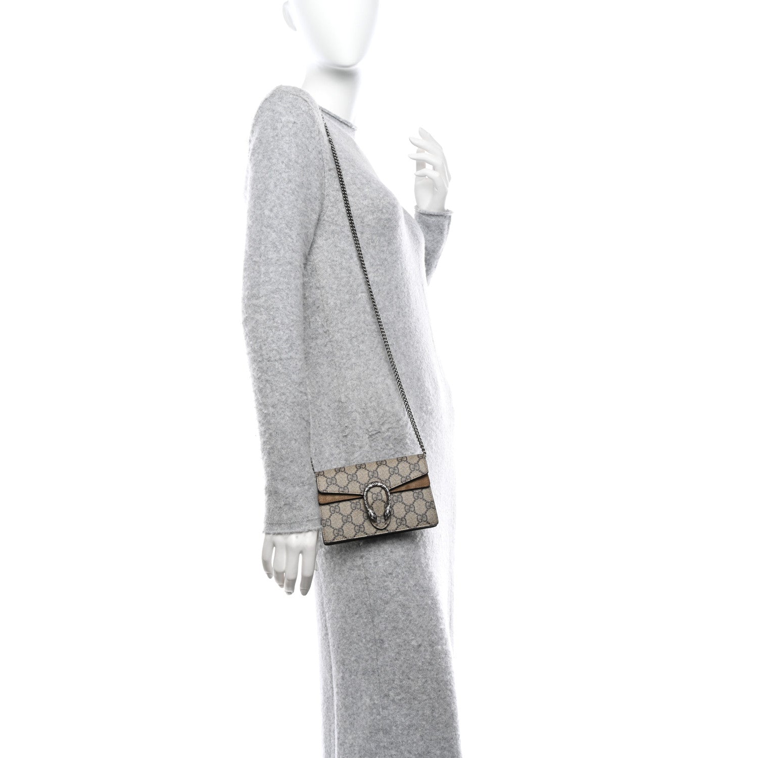 Gucci GG Supreme Monogram Super Mini Dionysus Shoulder Bag Taupe 3 of 11