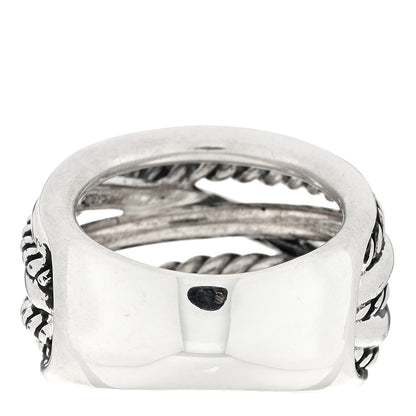 David Yurman Sterling Silver 18mm Wide Crossover Cable Ring 54 6.75 3 of 4