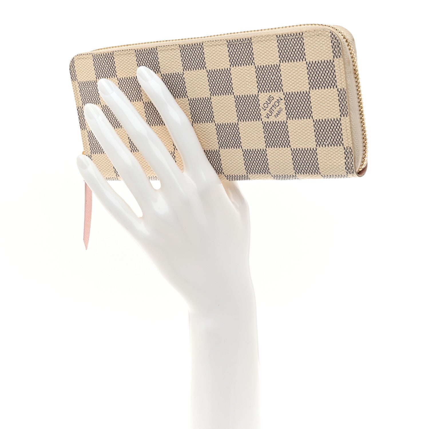 Louis Vuitton Damier Azur Clemence Wallet Rose Ballerine 2 of 7
