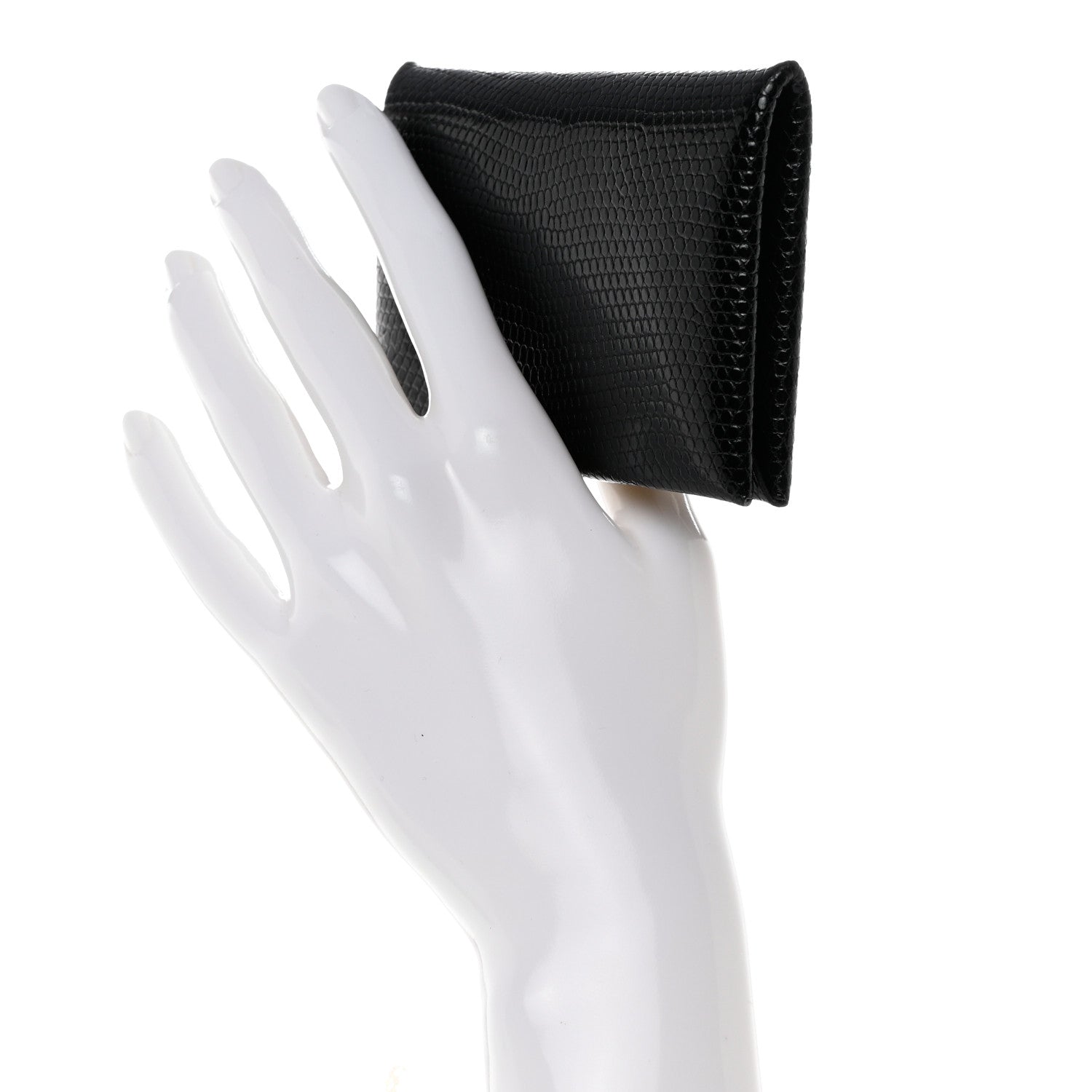 Hermes Lizard Calvi Card Case Black 2 of 8