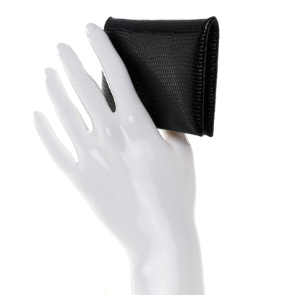 Hermes Lizard Calvi Card Case Black 2 of 8