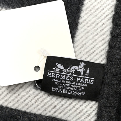 Hermes Wool Cashmere Avalon Blanket Ecru Gris Fonce 3 of 3