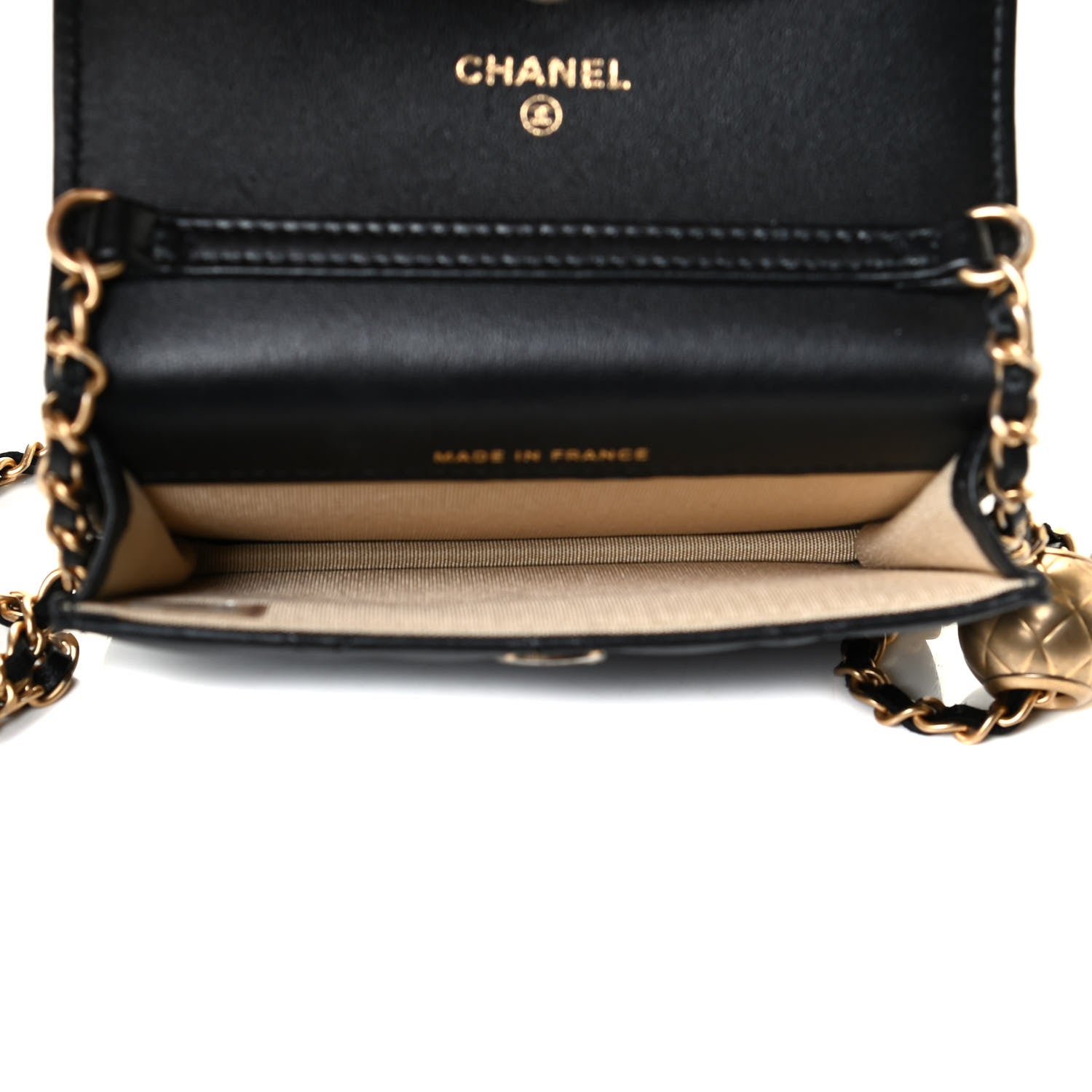 Chanel Lambskin Quilted Pearl Crush Clutch With Chain Black 4 of 7