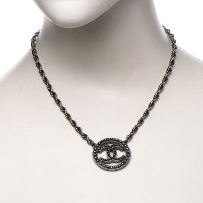 Chanel Ruthenium Pearl CC Short Necklace Dark Grey 2 of 5
