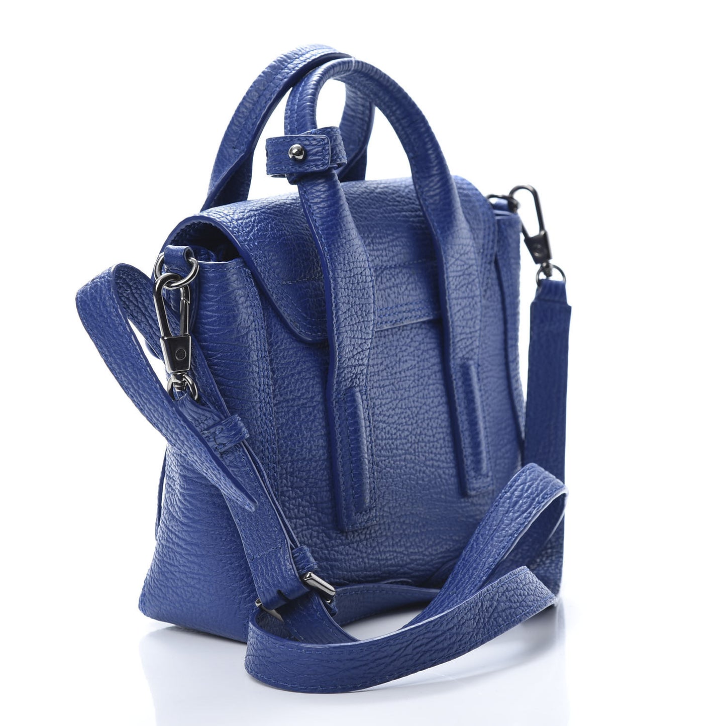 3.1 Textured Calfskin Mini Pashli Satchel Cobalt