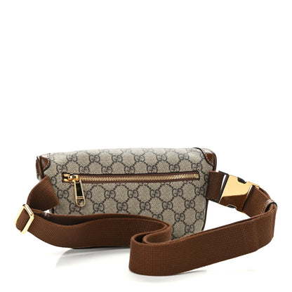 Gucci GG Supreme Monogram Textured Calfskin Retro Interlocking G Belt Bag Beige Ebony Brown Sugar 3 of 11