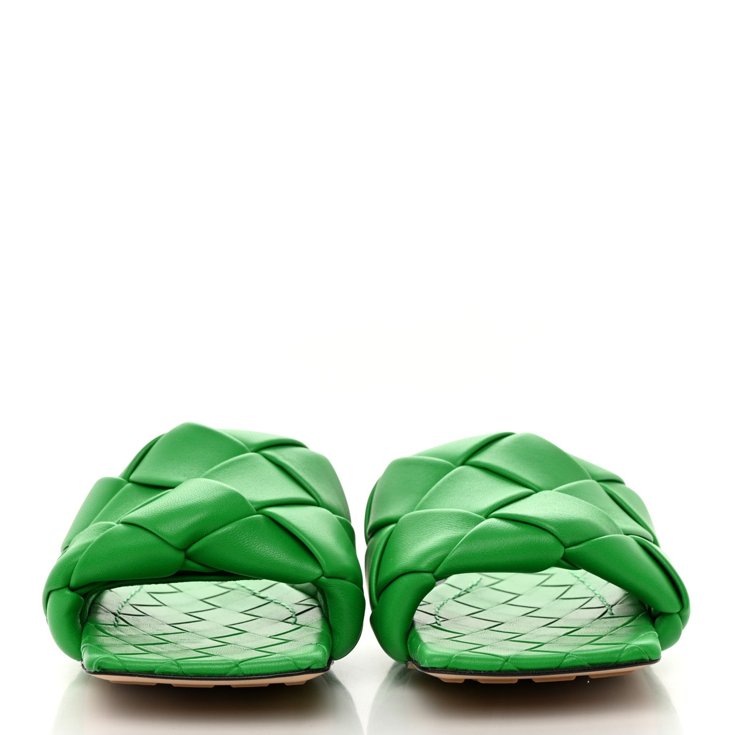 Nappa Maxi Intrecciato Lido Flat Sandals 35 Grass