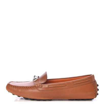 Hermes Supple Calfskin Womens Irving Driving Moccasin Loafers 39 Gold 1 of 14