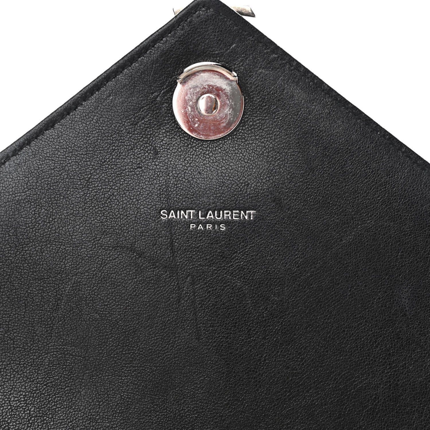 Saint Laurent Sheepskin Matelasse Chevron Monogram Medium College Bag Black 9 of 13