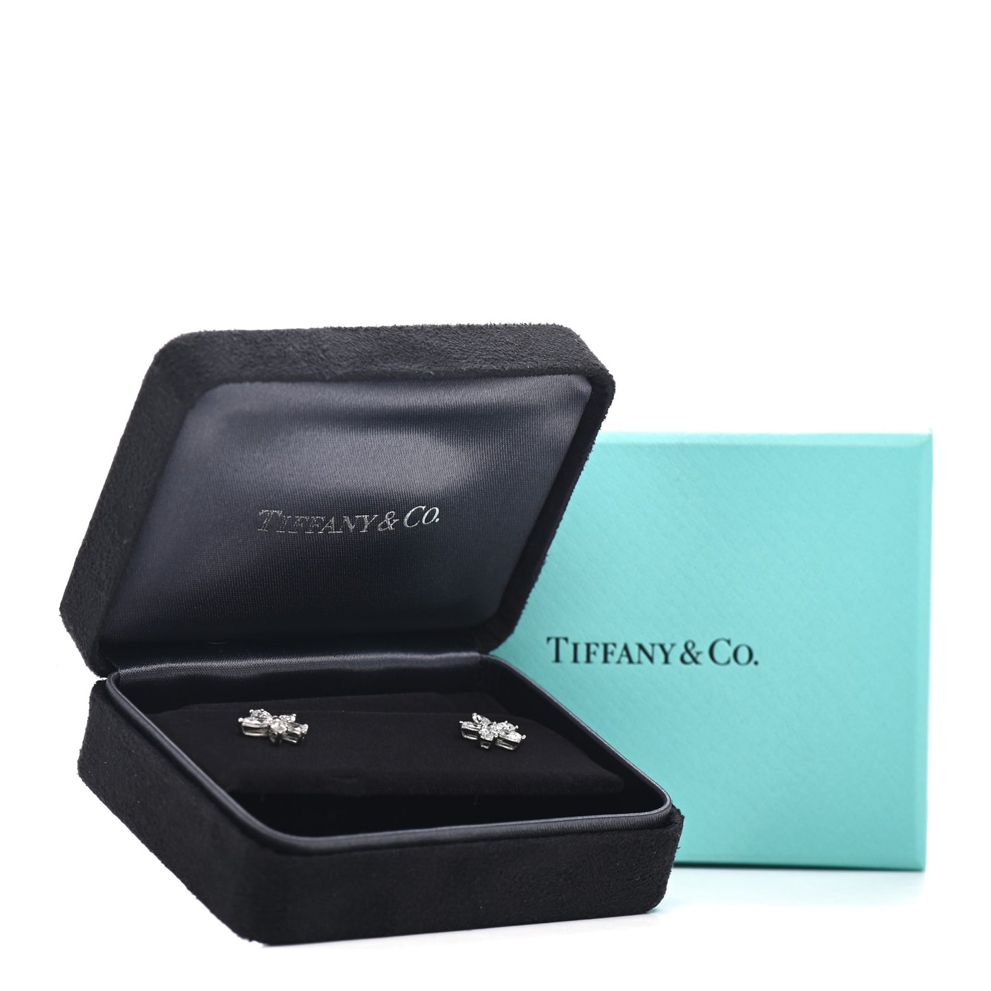 Platinum Diamond Medium Victoria Mixed Cluster Earrings