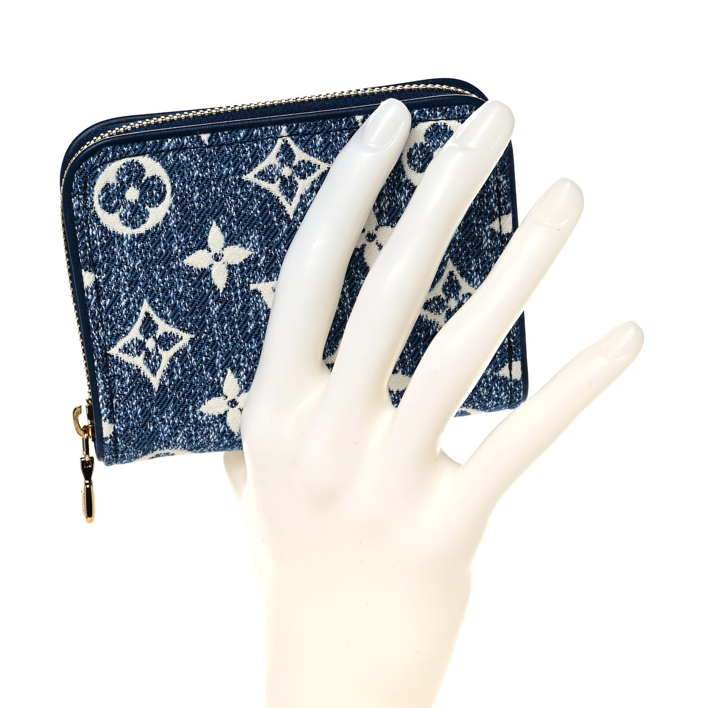 Denim Monogram Jacquard Zippy Coin Purse Bleu