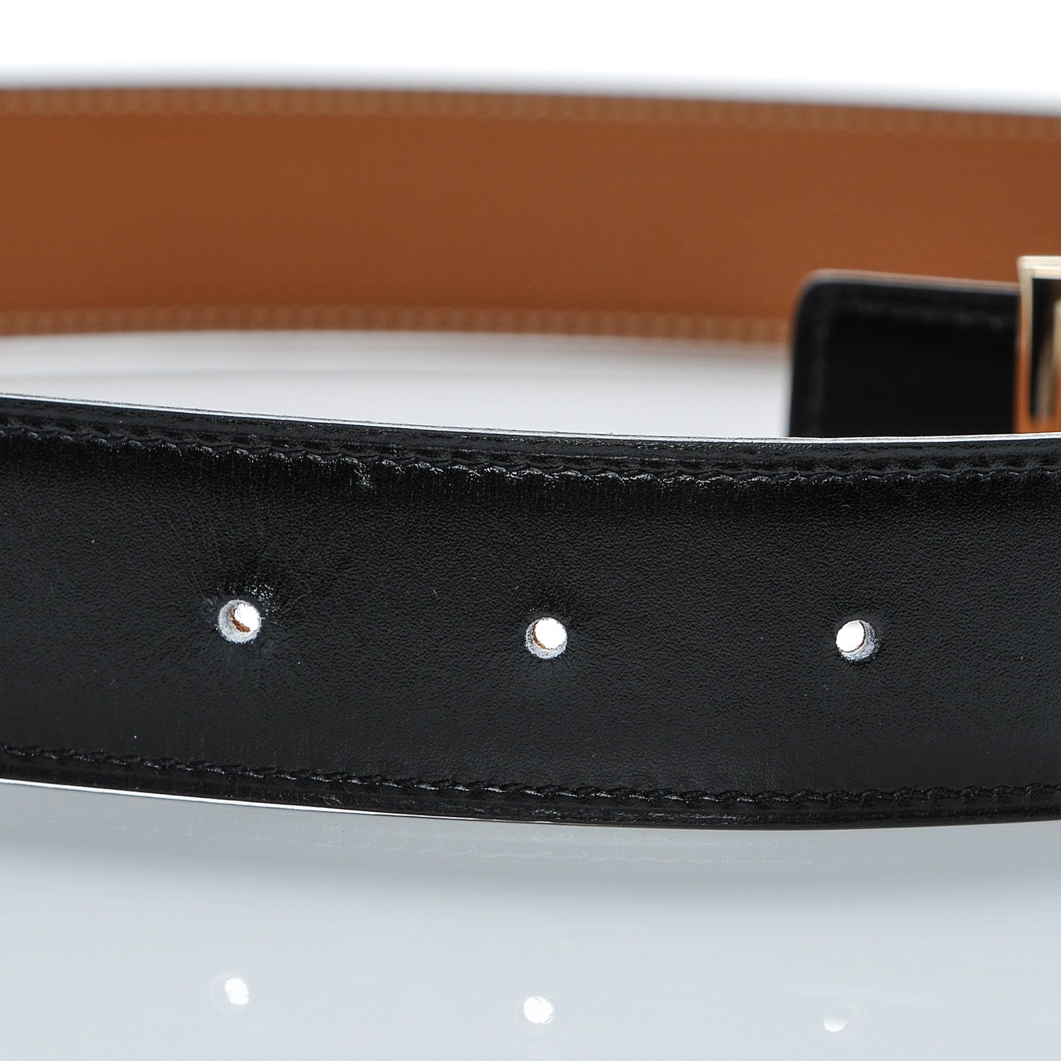 Hermes Box Togo 32mm Collier De Chien CDC Belt 85 Black Gold 5 of 6