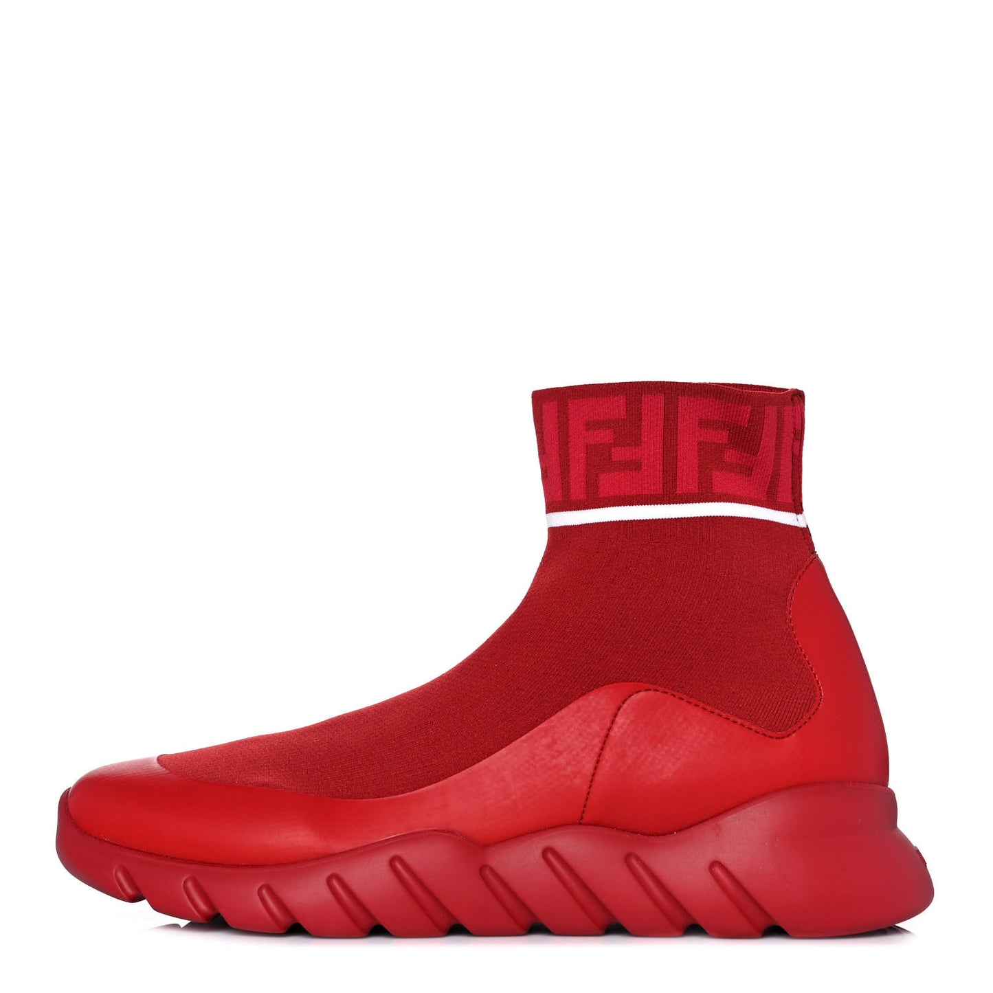 Jersey FF Mania Mens High Top Sock Sneakers 8 Red