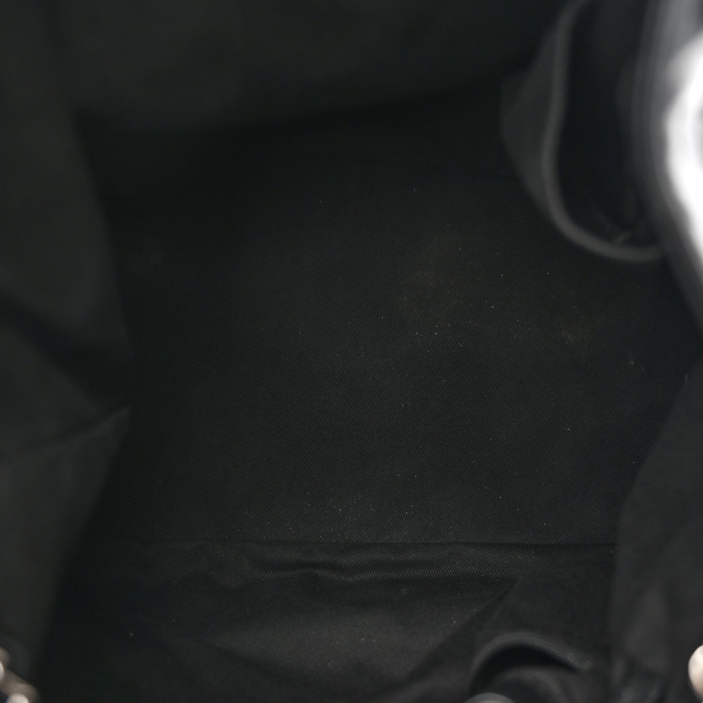 Calfskin Drawstring CC Bucket Bag Black