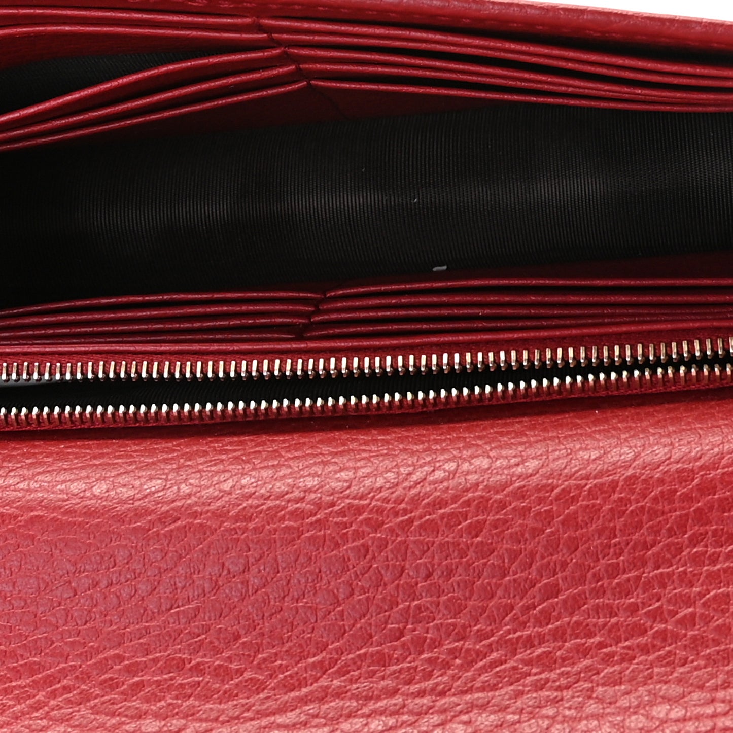 Dollar Calfskin Interlocking G Chain Wallet Red