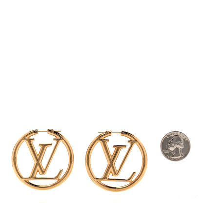 Louis Vuitton Metal Louise Hoop Earrings Gold 2 of 6