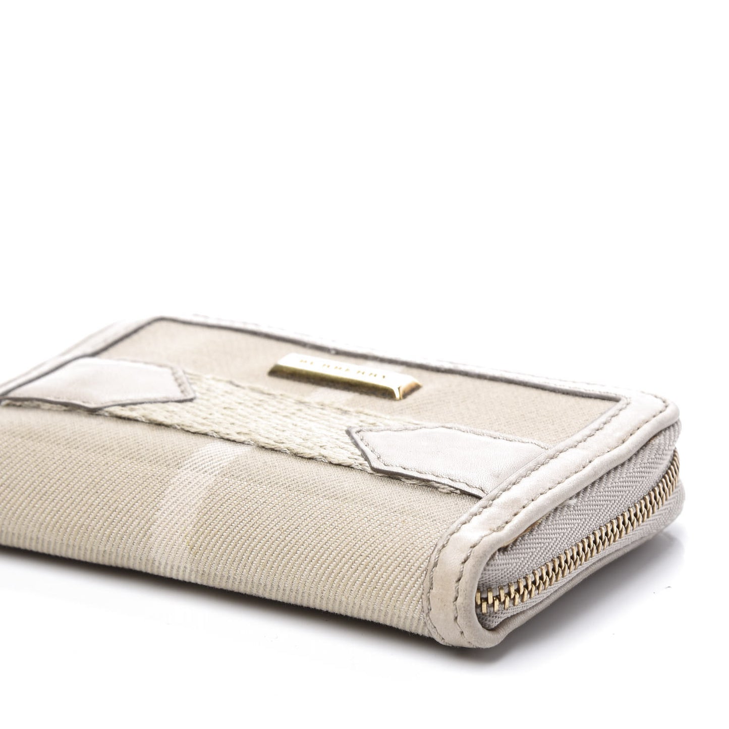 Canvas House Check Small Zip Wallet Beige