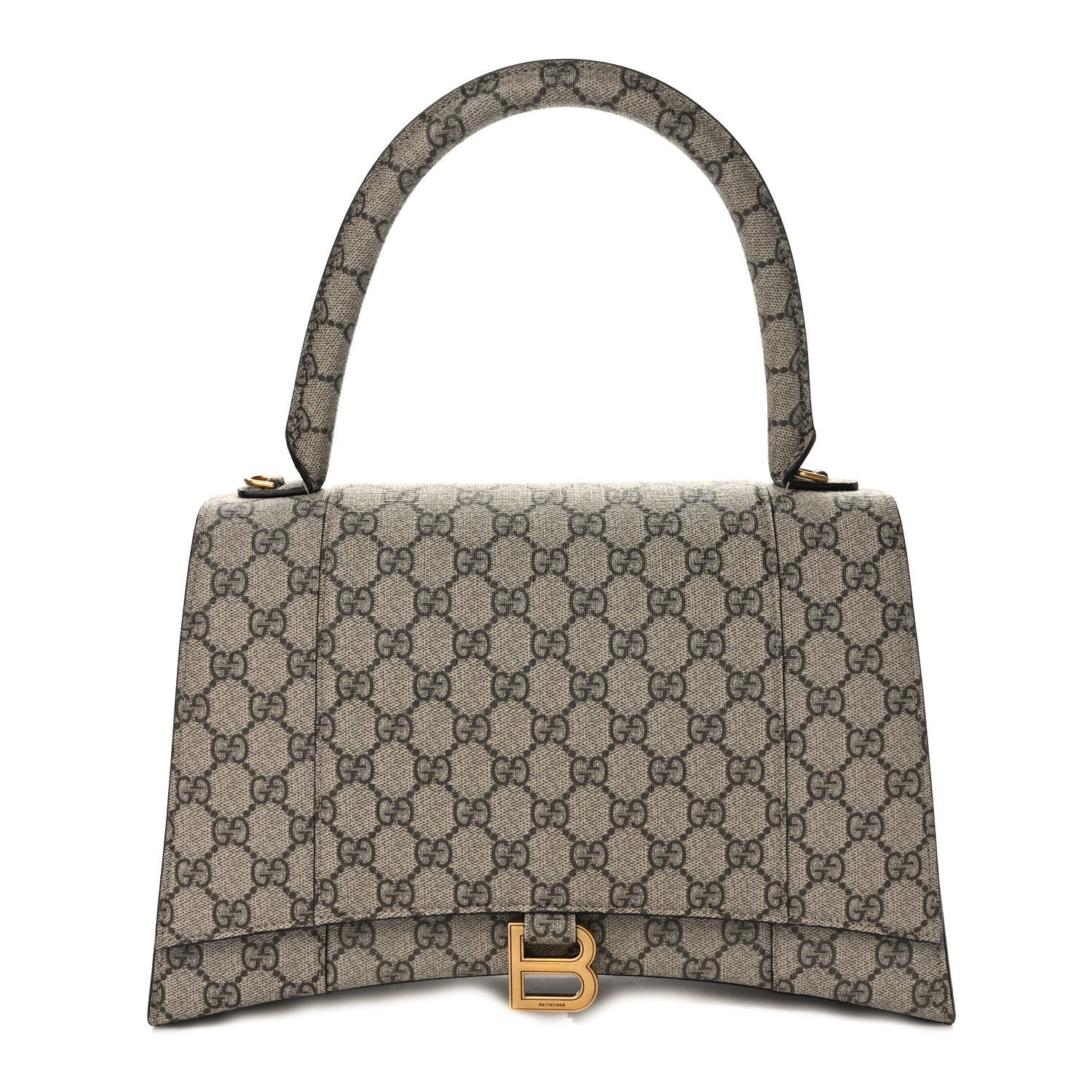 Balenciaga X GUCCI GG Supreme Monogram Medium Hourglass Top Handle Bag Beige Ebony 1 of 9
